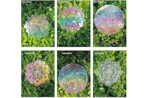 Cenroelon Suncatchers Wall Decal Art 6Pcs/Set Sun Catchers Window Stickers Rainbow Maker PVC Glass Sticker Home Bedroom Kids 