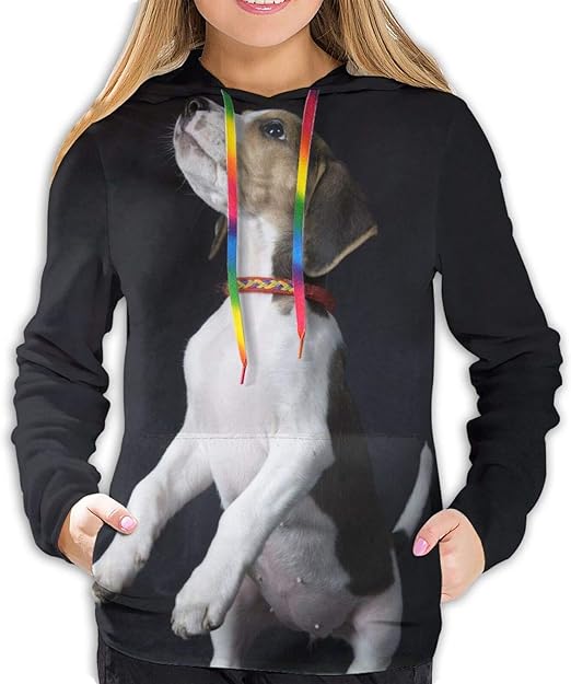 Playful Beagle Puppy Women's Funny Sweatshirt Long Sleeve