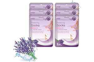 Epielle Relaxing Foot Mask 6 Pairs, Deep Moisturizing Socks for Dry, Cracked Feet, Self Care Gifts for Women, Spa Kit, Stocking Stuffers, Thanksgiving Essentials