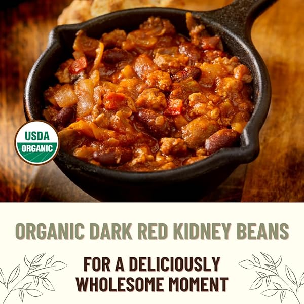 MOUNTAIN HIGH ORGANICS – 1 LB, CERTIFIED ORGANIC DARK RED KIDNEY BEANS, BULK DRIED RED KIDNEY BEANS, NON GMO, VEGAN, FRIJOLES COLORADOS, PLANT BASED PROTEIN AND FIBER