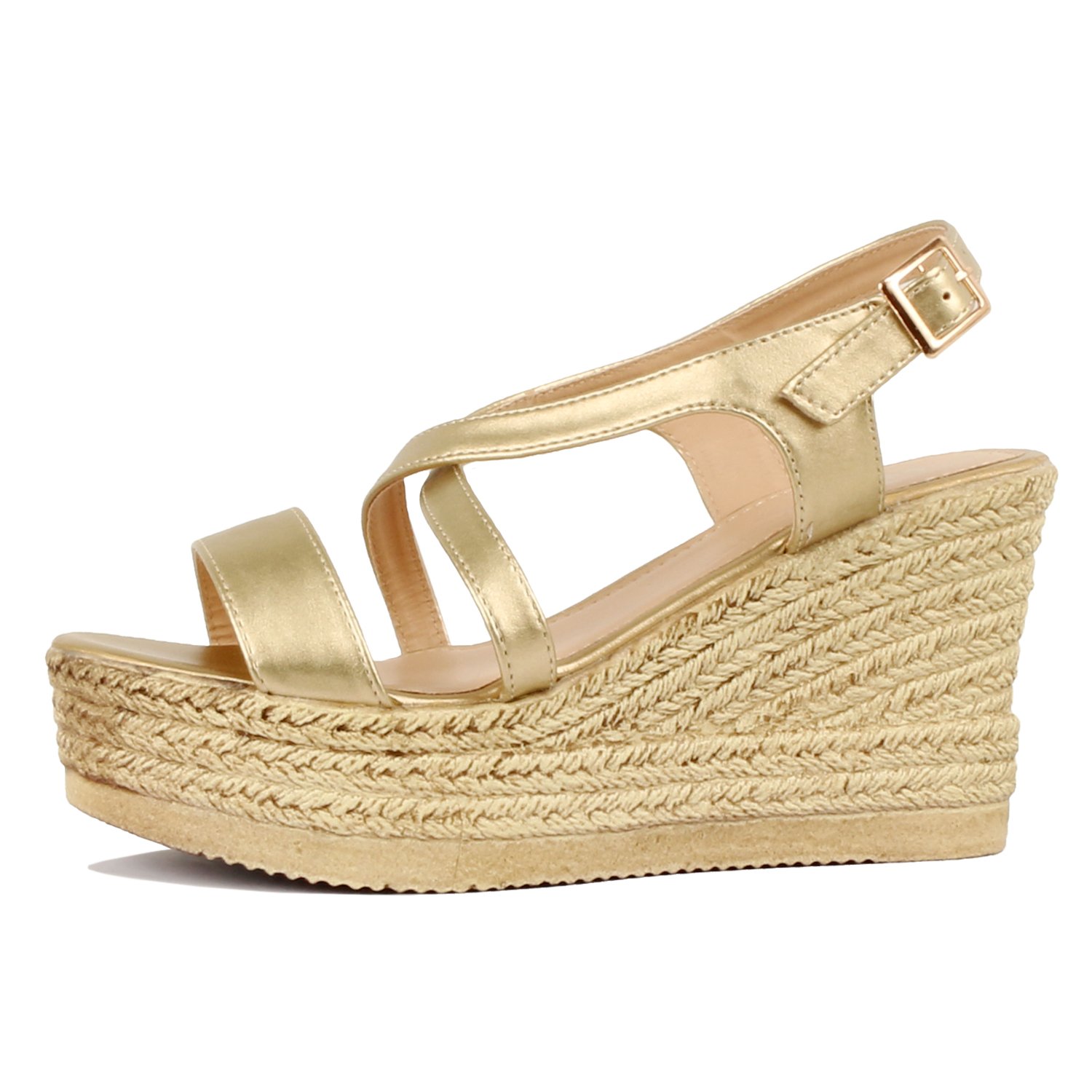 Guilty Heart - Womens Casual Comfortable Braided Bottom Platofrm Open Toe Summer Wedge Sandal Platforms & Wedges, 01…
