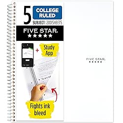 Five Star Spiral Notebook + Study App, 5
