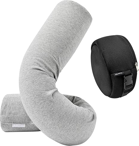 Amazon 雑誌monoqlo 年間総合bestbuy受賞 自宅 車でも使える 好きな形に曲げられる ネックピロー Guapo Tv 雑誌 メディア多数紹介 低反発 綿100 カバー トラベルピロー 携帯枕 首枕 旅行枕 昼寝枕 リモートワーク お昼寝 ネックピロー オンライン通販