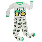 Elowel Boys Tractor 2 pc pajamas Set Size 3,Gray