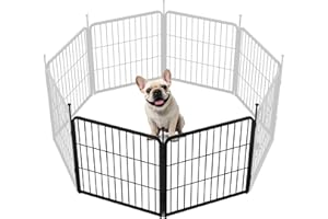 SunsGrove Dog Playpen 24 inch 2 Panels, Rust-Proof Pet Fence for Yard, RV & Camping, Easy-Install, Non-Slip Base & Auto-Locki