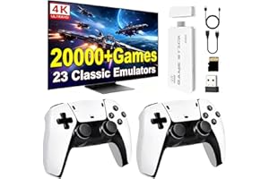 2025 Retro Game Console Stick with 20,000+ Games, 23 Emulators, 4K HDMI Output, Plug & Play TV Video Game System with TF Card