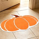 NOVWANG Fall Pumpkin Rug 25.6 x 17.7 Inches Halloween Thanksgiving Bath Mat | Pumpkin Shape Bathroom Rug, Soft Material, Non-Slip Absorbent Bath Mat, for Bathroom Shower Entryway Indoor Autumn Home Decor