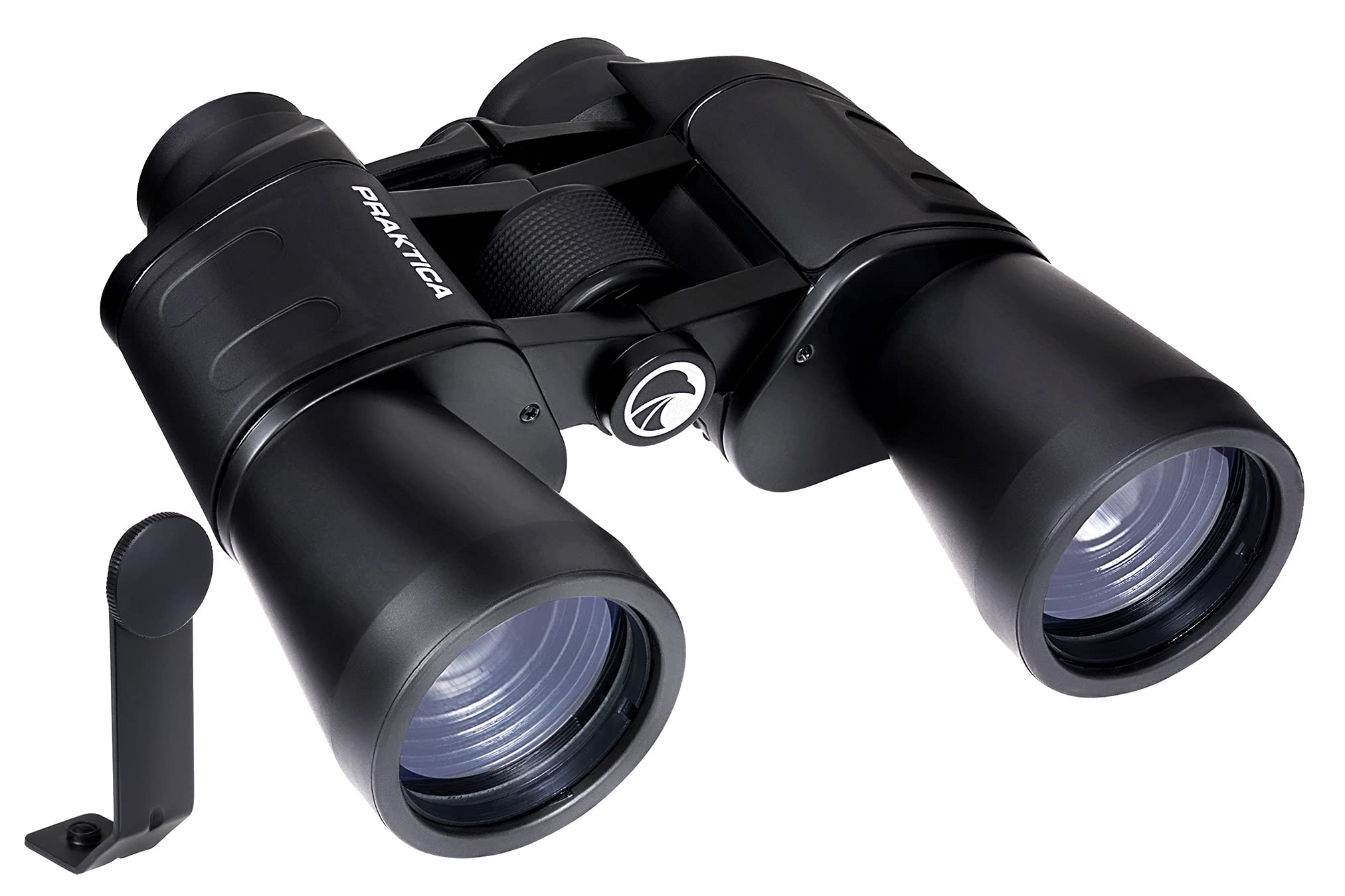 Praktica Falcon 7x50mm Porro Prism Field Black Binoculars & Tripod Mount Adapter - Fully Coated Lenses, Sturdy Construction, Aluminium Chassis, Bird Watching, Sailing, Hiking, Sightseeing, Astronomy