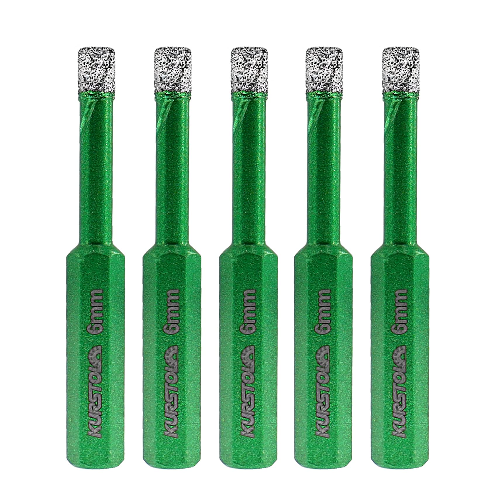 KURSTOL Forets Diamant pour Carrelage 6mm × 5 - Scie Cloche avec Tige Hexagonale pour Carrelage Céramique Porcelaine Marbre Granit