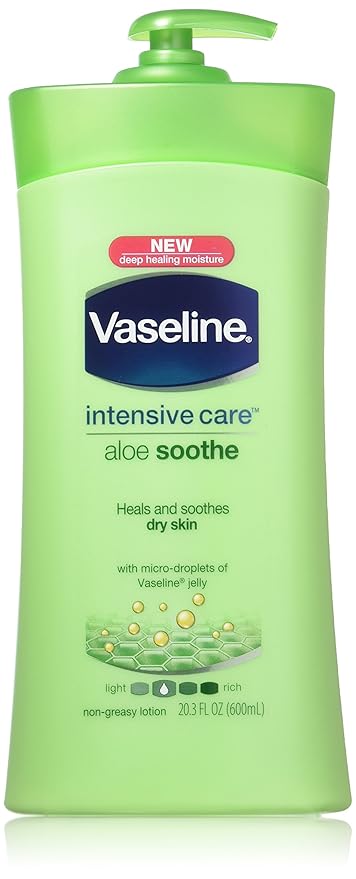Vaseline Intensive Care Non Greasy Body Lotion with Aloe Soothe for Dry Skin, 600ml