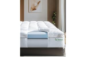 ViscoSoft 4 Inch Pillow Top Memory Foam Mattress Topper King - Cooling Hybrid Lux Dual Layer Bed Mattress Pad - CertiPur-US Certified