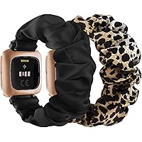 Vancle Scrunchie Bands Compatible for Fitbit Versa/Versa 2/Versa Lite/Versa SE, Soft Cloth Elastic Pattern Printed…
