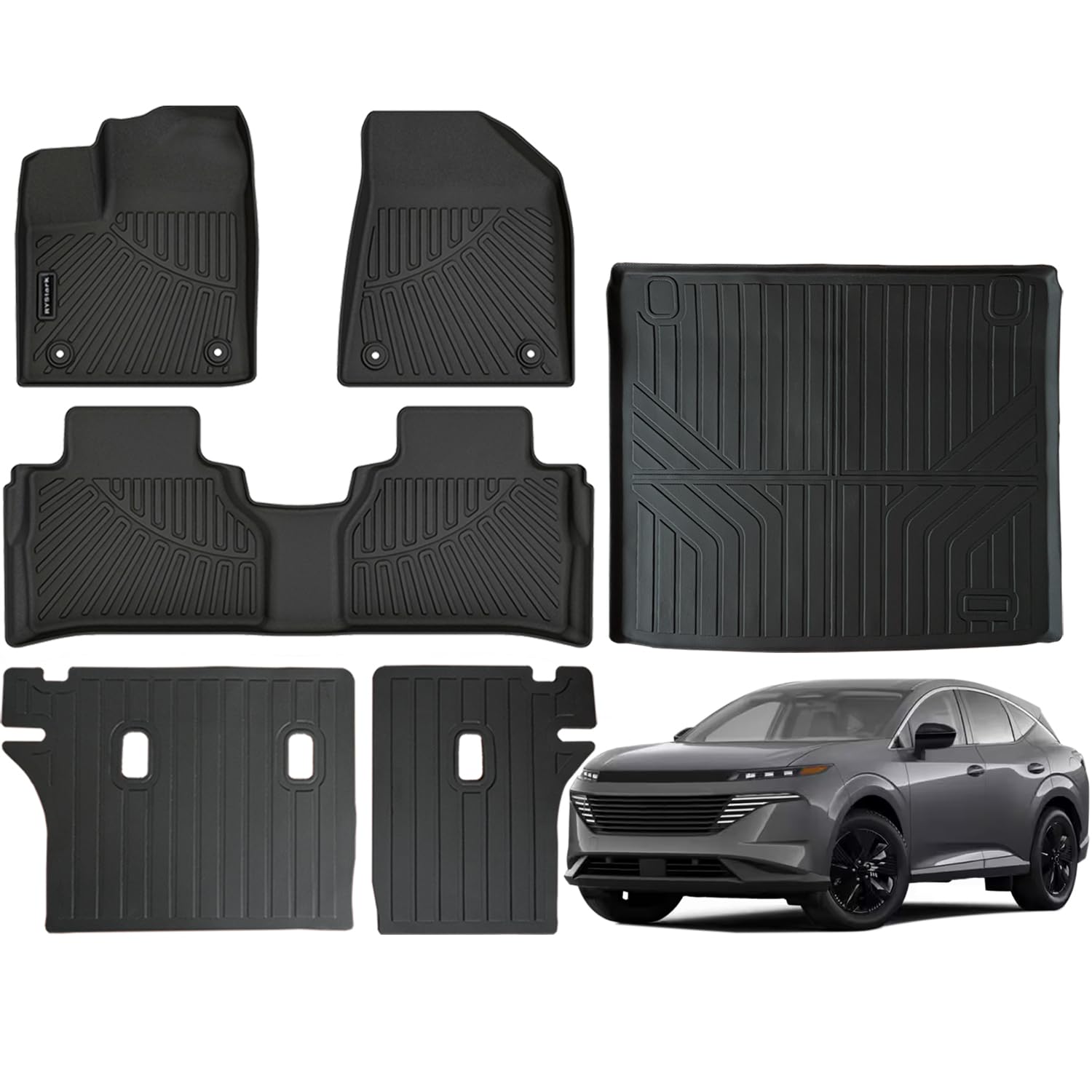 Photo 1 of Floor Mats & Cargo Liner with Backrest Mats Compatible with Nissan Murano 2025,All Weather Protection TPE, Anti-Slip Floor Mats & Trunk Mat for 2025 Nissan Murano Accessories
