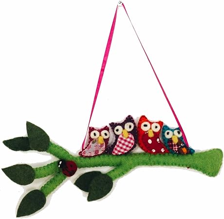 Amazon Homecrafts4u 壁飾り フクロウ フェルトのぬいぐるみ 動物 ハンギングオーナメント 手作り 子供部屋 アクセサリー 装飾子供部屋のチャーム ぬいぐるみ おもちゃ
