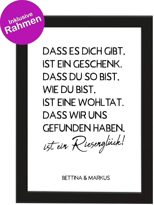 Picsonpaper Personalisiertes Geschenk Dass Es Dich Gibt Ist Ein