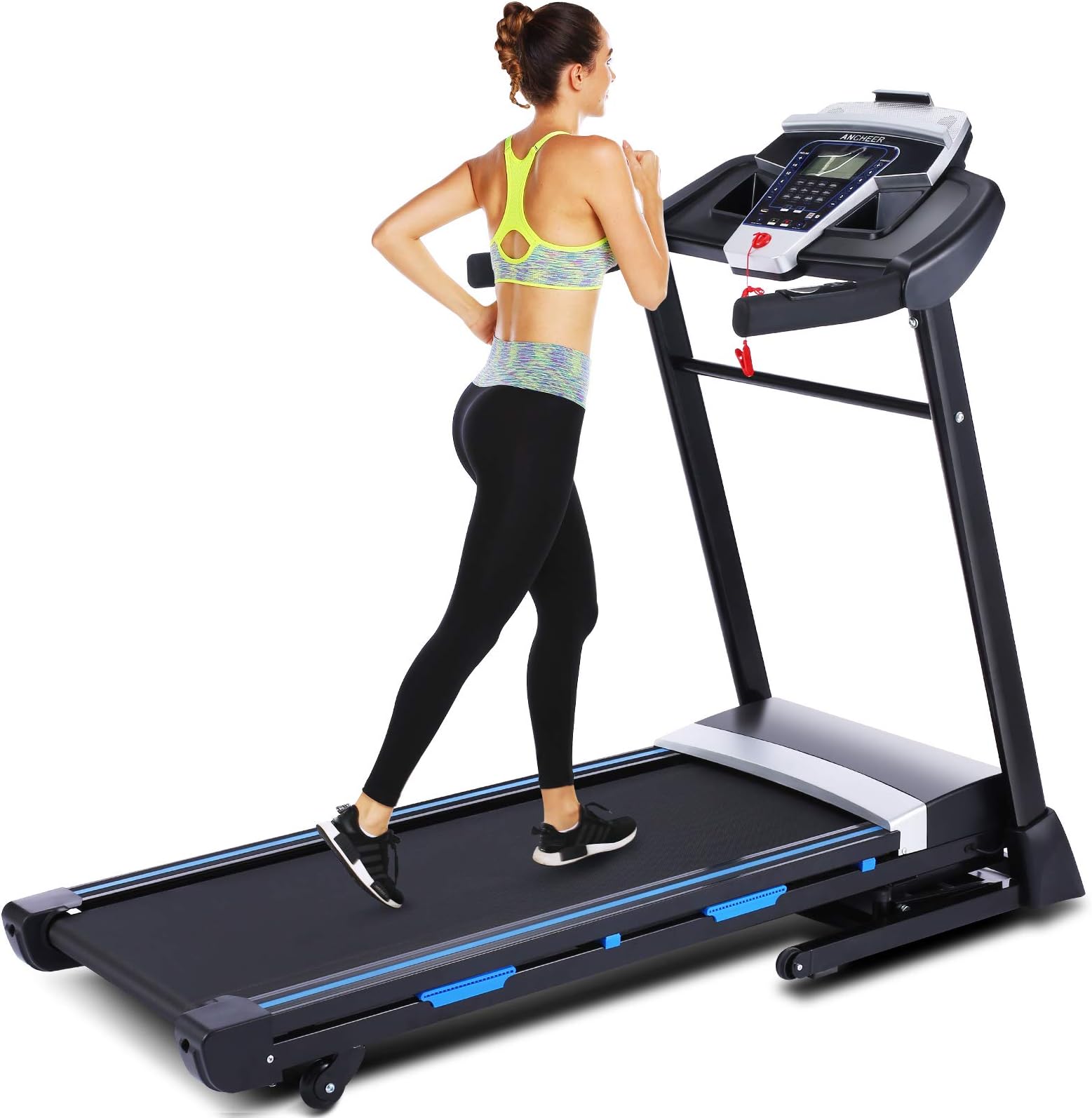 ANCHEER Treadmill, Treadmill with Automatic Incline, 3.25HP Folding Treadmill, Treadmill with APP Control,Aerobic Fitness Trainer, Suitable for Home/Office/Gym