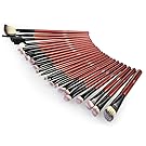 Anjou Makeup Brushes, 24 Pieces Professional Eye Makeup Cosmetics Brush Set, Eyeliner, Eye Shadow, Eye Brow, Foundation, Powder Liquid Cream Blending Brush, Premium Wooden Handles