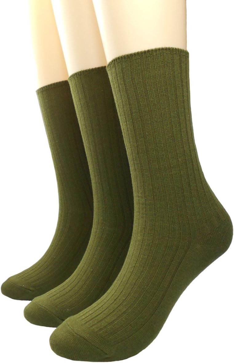 BLACOCO Women's Pure Color Simple Sock Soft Comfort Casual Cotton Crew Socks