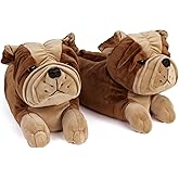 Everberry Bulldog Slippers for Women and Men - Plush English Bulldog Slippers for Adults