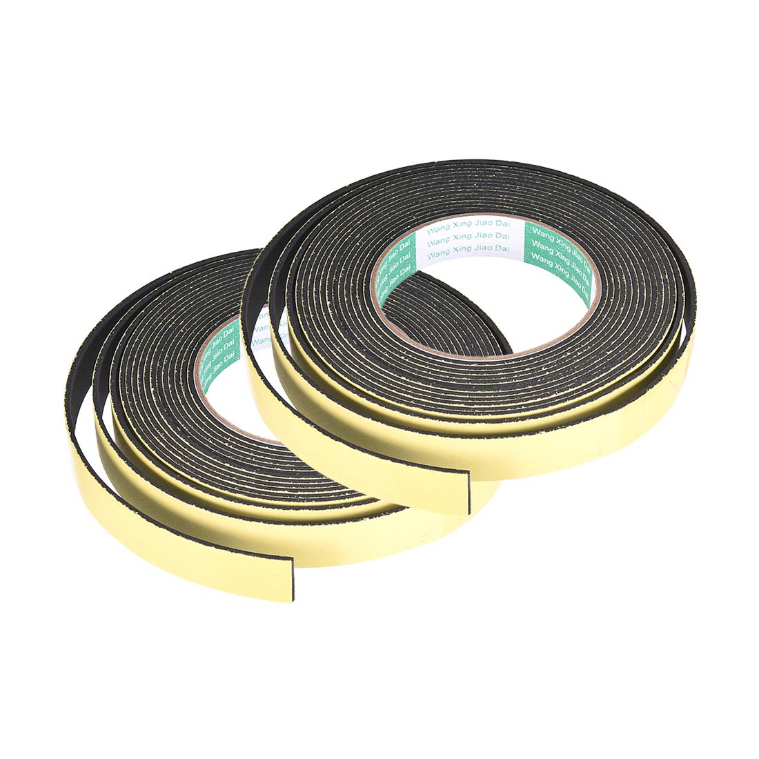 sourcing map Sealing Foam Tape 20mm Wide 2mm Thick 5m/16.4ft Long, Self Adhesive Weather Strip for Window Door Insulation, Pack of 2