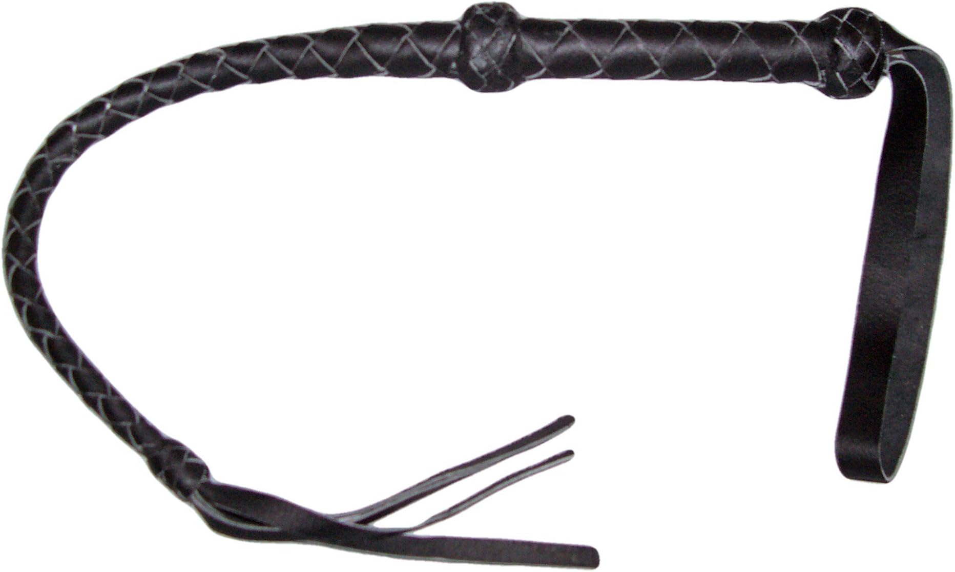 28 Inches 4 Plait BLACK Crop Quirt Bull Whip Sku#284BLACKCROPQUIRT