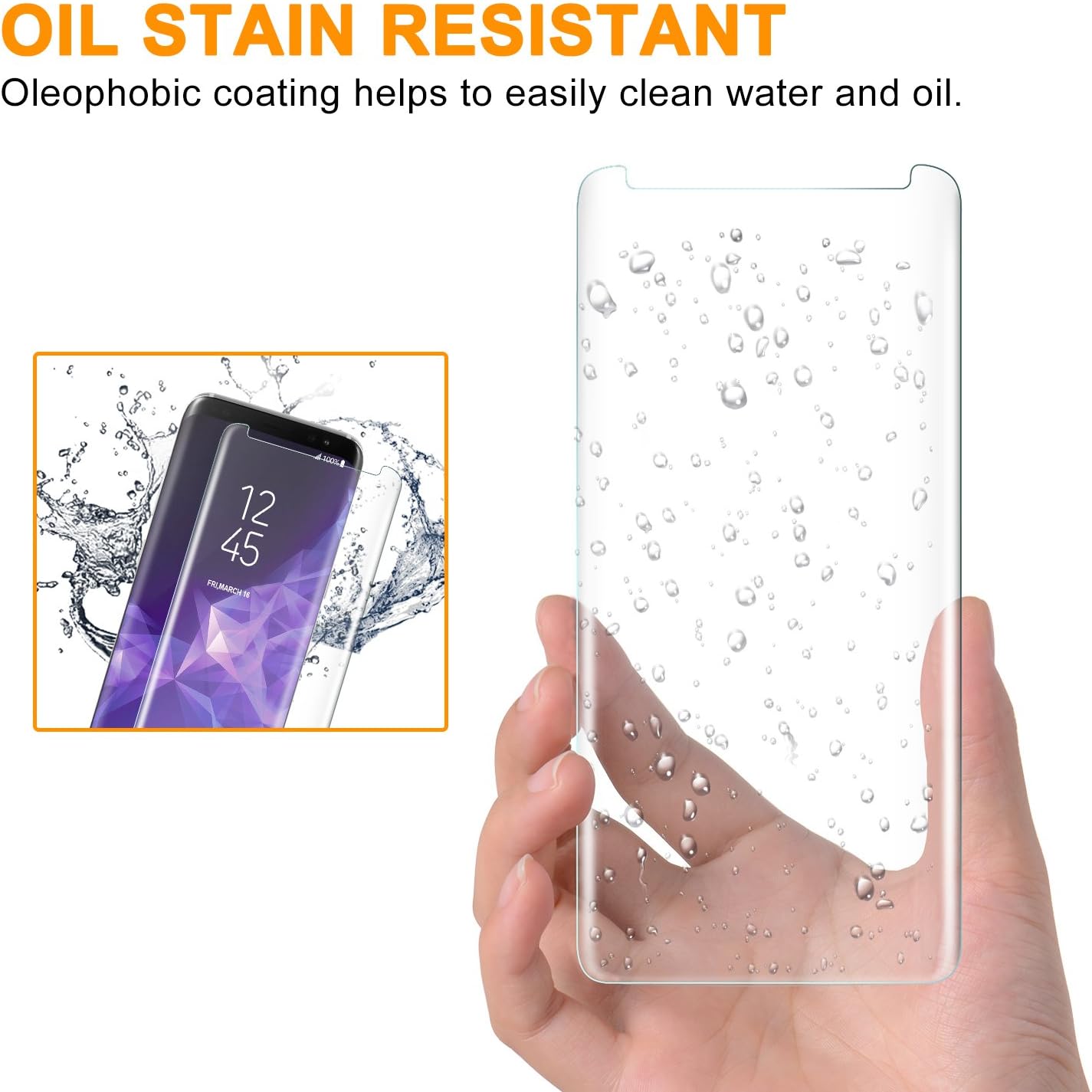 Galaxy s9 PLUS Screen Protector, Bestfy 3D Curved Edge Scratch-Proof Case-Friendly Tempered Glass Screen Protector for Samsung Galaxy s9 plus BLACK