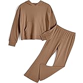 Handfrog Girls' Clothing Sets 2 Piece Hoodie Long Sleeve Shirts Bell Bottom Cute 2025 Fall Outfits Sweatsuits