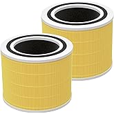 Core 200S-P Replacement Filter for LEVOIT Core 200S Core 200S-P Smart WiFi Air Purifier, Fit for Levoit Core 200s Filter, 2 Pack 3-Stage H13 True HEPA Filter Set, Core 200S-RF, Pet Care Filter,Yellow