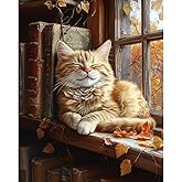 obterie Cat Paint by Numbers Kit for Adults Beginner Books Oil Painting Kit Adult Paint by Number Kits on Canvas DIY Painting for Beginners Art by Numbers for Gifts Home Wall Decor 16x20 Inch