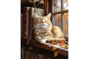 obterie Cat Paint by Numbers Kit for Adults Beginner Books Oil Painting Kit Adult Paint by Number Kits on Canvas DIY Painting for Beginners Art by Numbers for Gifts Home Wall Decor 16x20 Inch