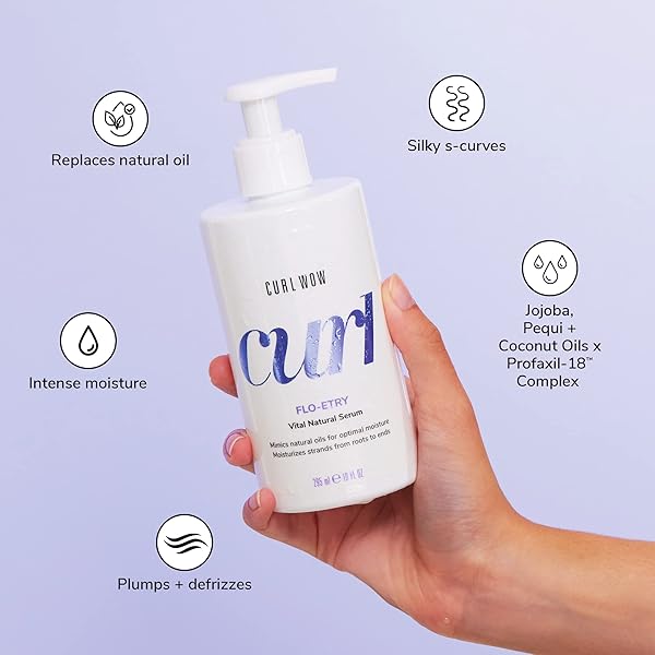 COLOR WOW CURL WOW FLO-ETRY VITAL NATURAL SERUM – RICH-OIL BLEND MOISTURIZES DRY, DEHYDRATED STRANDS FROM ROOT TO TIP FOR INSTANTLY PLUMP, PLUSH, JUICY CURLS, NO WEIGHT OR GREASY FEEL!