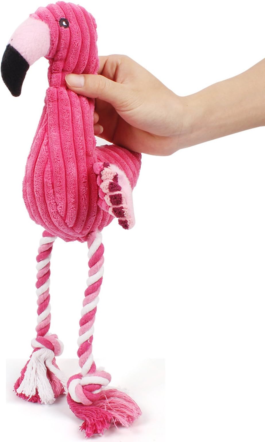 Dog Toys Puppy, Small Dogs and Medium Dogs, Squeaky Toy, Plush Rope Pet Dog Chew Toys (Flamingo)