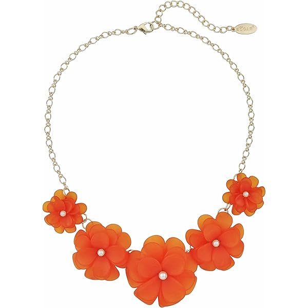 Bocar Flower Bib Necklace Set For Women - Handmade Statement Collar Jewelry, 18" Length With Extender