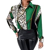 Blouses for Women Dressy Casual Colorful Long Sleeve Shirt Floral Print Tops Loose Collar Sexy T-Shirts Fashion 2023