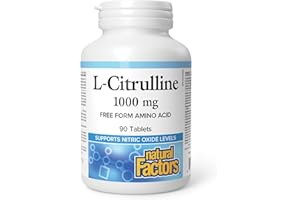 Natural Factors L-Citrulline 1000 mg, 90 Tablets, Free Form Amino Acid, Muscle Protein Synthesis, Increases Athletic Performa