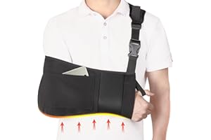 ROCK TAKIN Arm Sling Shoulder Immobilizer with Pocket, Breathable Comfortable Medical Sling for Arm Support Shoulder Surgery Torn Rotator Cuff Elbow Wrist Injury, Right and Left, Men and Women