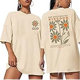 Oversized Faith Shirts for Women Christian Shirt Jesus Cross Graphic Tees Religious Sayings Short Sleeve Tops