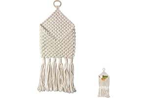 Hand-Woven Mail Holder For Wall,Boho Decor,Hanging Mail Organizer,Behind The Door Storage,Wall Decor,White