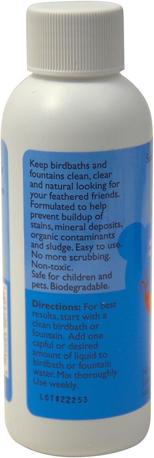 Birdbath Protector The Best Birdbath Cleaner that Prevent Stains and Mineral Deposits. All Natural Enzymes Help Keep Your Birdbaths looking Like Brand New and is Safe for Birds. 4oz.: Garden & Outdoor