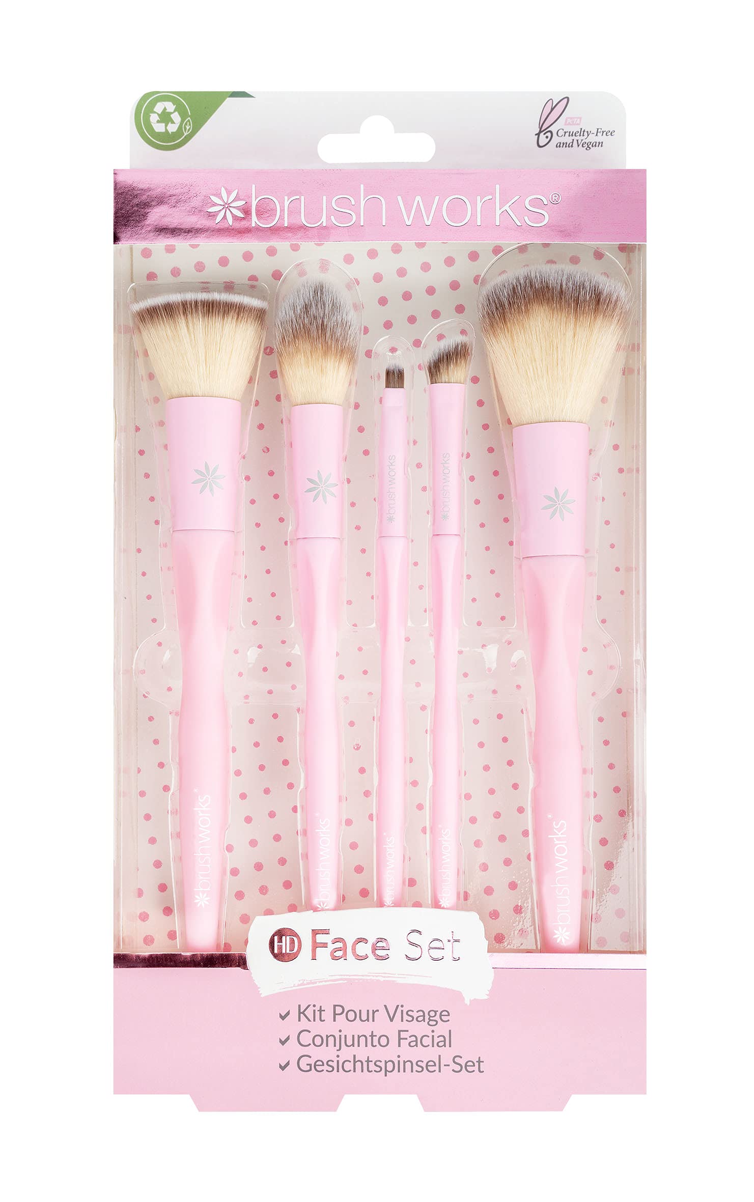 Brushworks Complete Face Set, Pink, One Size