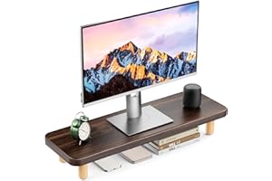 NestNeat Wooden Monitor Stand Riser, Holds 100kgs Ultra Strong Support for Monitor/Laptop Computer/TV/PC/Printer，Desk Organiz