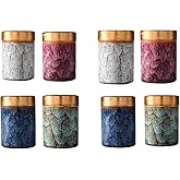 NS Online Small Mini Urns 8 Piece -Ceramic Metal Screw lid Keepsake 2.5 inches Urns Set of 8, Funeral Memorial Urn Hold 3.5 Cubic inches for Human Ashes, and Pet