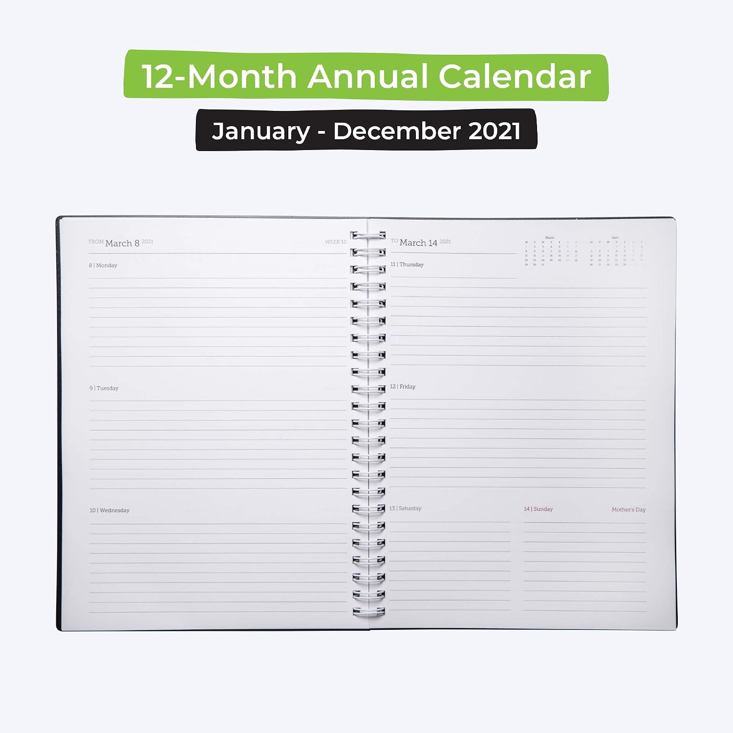 WallDeca 2026 Diary, Agenda Planner With Weekly And Monthly View, Daily Agenda Book And Yearly Planners Calendar Book - Image 4