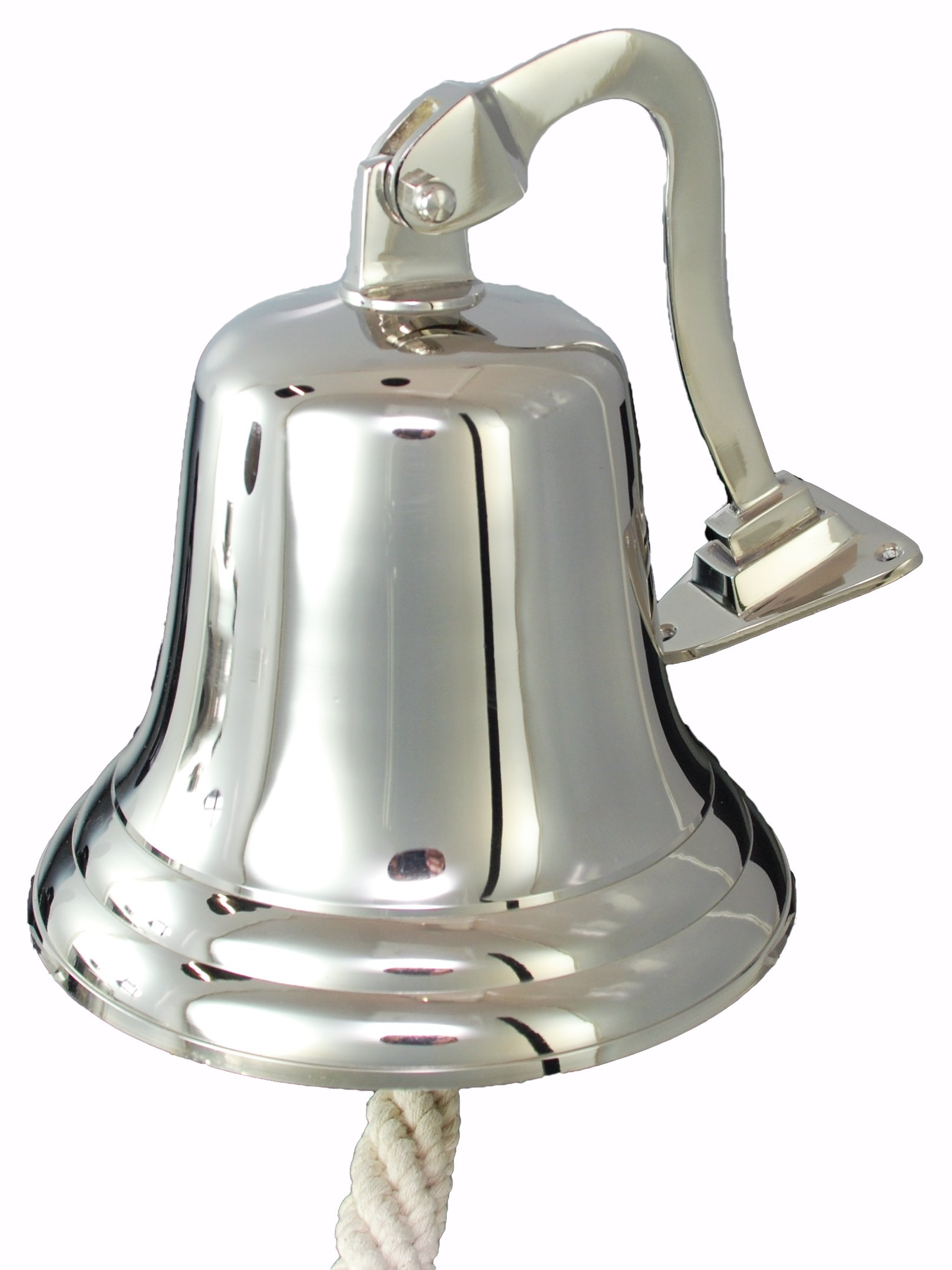 Buckingham Solid Brass Nickel Plated Ship, Last Orders, Pub, Door, Wall Mountable Bell 6" / 15 cm, Multi-Colour by Buckingham