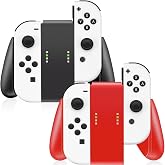 Gepicest Switch Accessories Grip Holder for Joycon Controller Compatible with Switch Handheld Remote, Kit Set Grips Holder for Dual Remote Controller Black Red 2 Packs