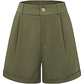 Belle Poque Women Dressy Shorts High Waisted Wide Leg Shorts with Pockets