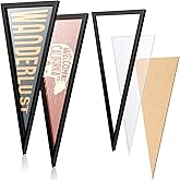 Pennant Frame Wood Flag Frame for 12 x 30 Inch Pennants Display Holder 1 Inch Team Flag Case, Black(2 Pcs)