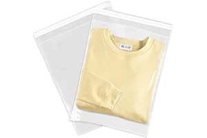 Spartan Industrial - 10" X 13" (1000 Count) Crystal Clear Resealable Cello Poly Bags for Packaging, Clothing & T Shirts - Self Seal & Reinforced