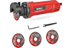 SHALL 3 Inch High-Speed Cut Off Tool, 3.5 Amp Metal Cutter Tool with 3Pcs Multifunctional Cut Off Wheels, 24000RPM Electricl Metal Cutting Tools for Steel, Inox