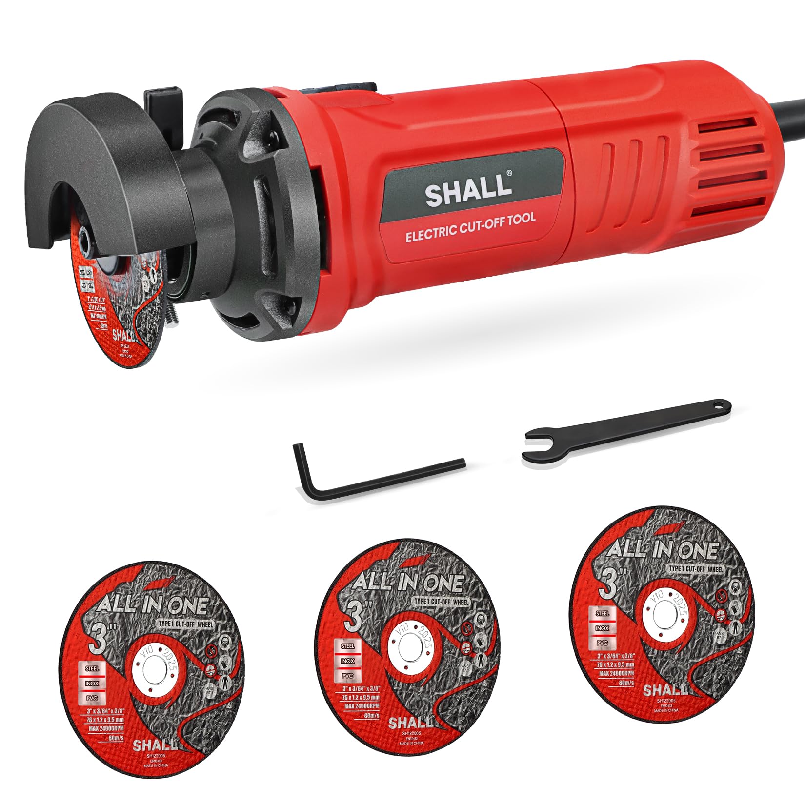 Photo 1 of SHALL 3 Inch High-Speed Cut Off Tool, 3.5 Amp Metal Cutter Tool with 3Pcs Multifunctional Cut Off Wheels, 24000RPM Electricl Metal Cutting Tools for Steel, Inox, PVC1052164700
LPNPMER1988967
